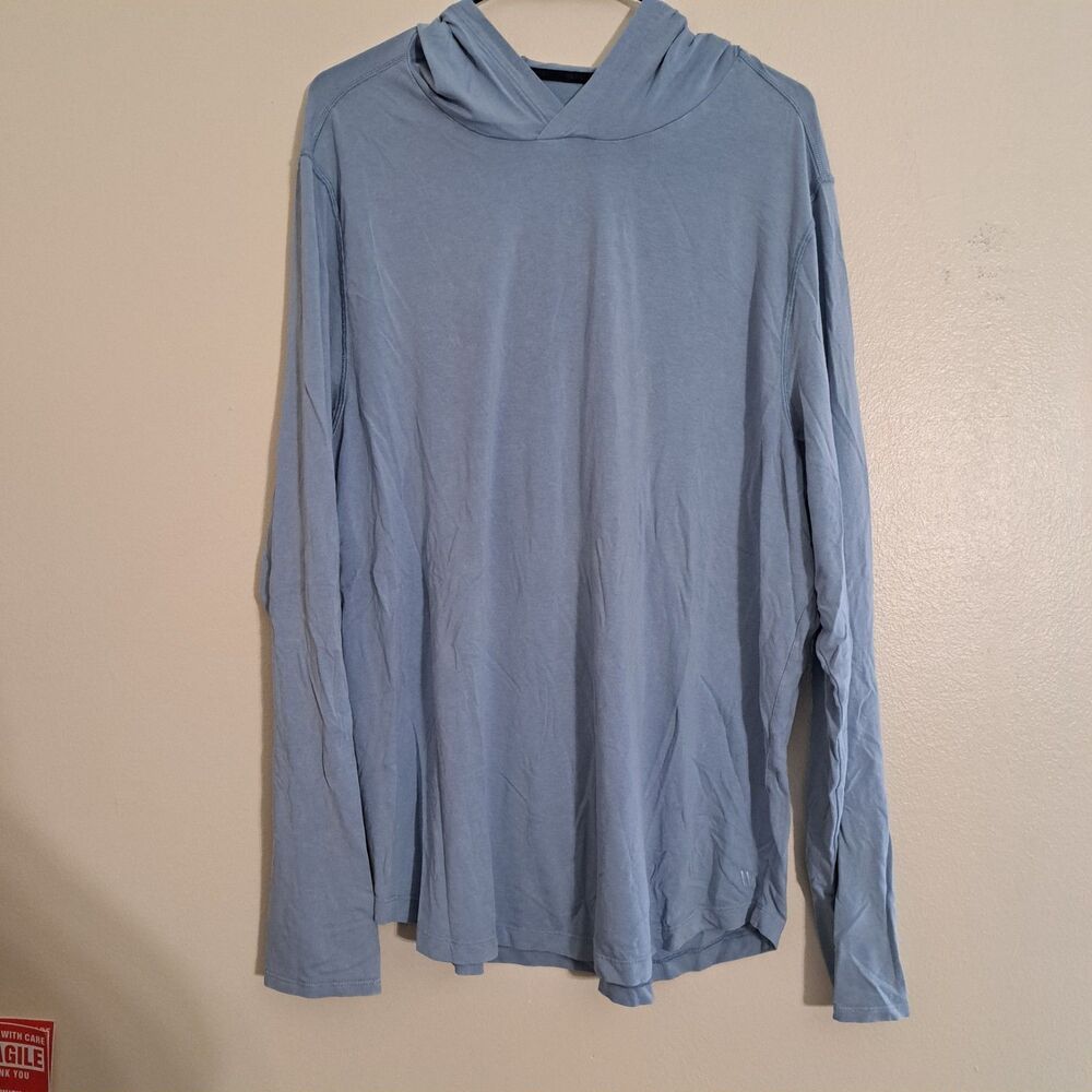 VRST Hooded Shirt Mens Large Light Blue Lightweight Stretch Training Warm Up